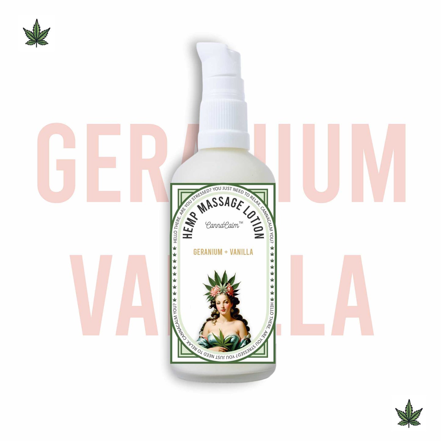 Geranium + Vanilla Hemp Massage Lotion