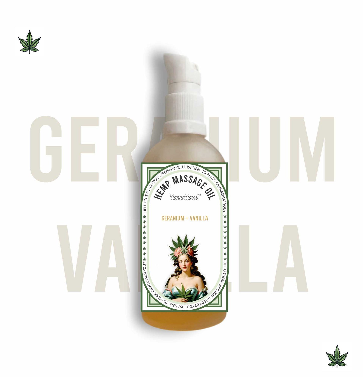 Geranium + Vanilla Hemp Massage Oil