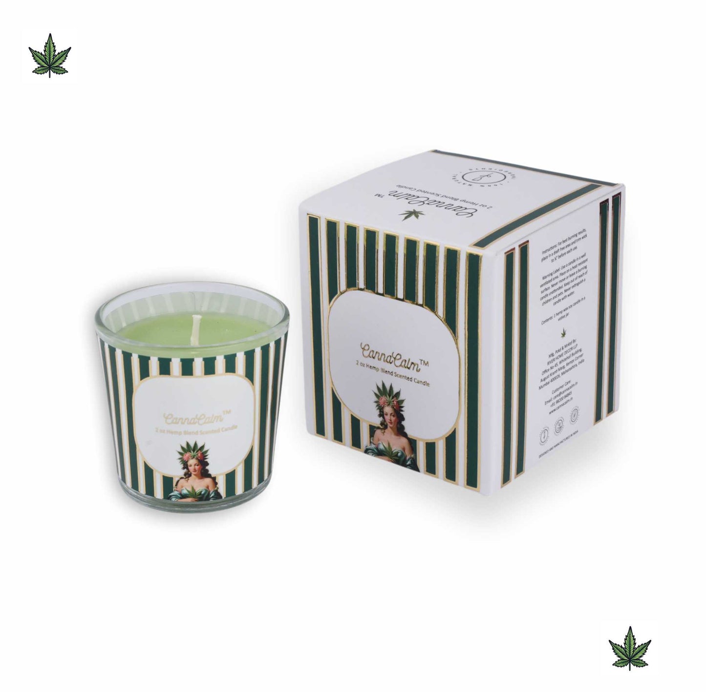 Hemp Massage Oil + Petite Candle Gift Set