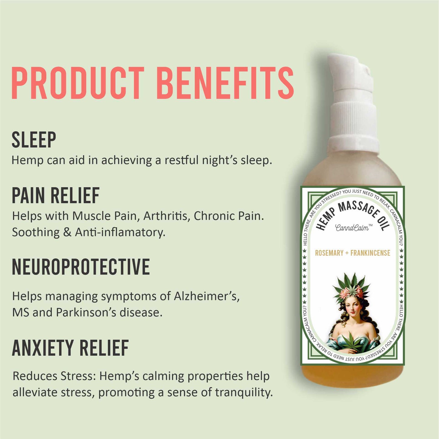 Eucalyptus + Chamomile Hemp Massage Oil